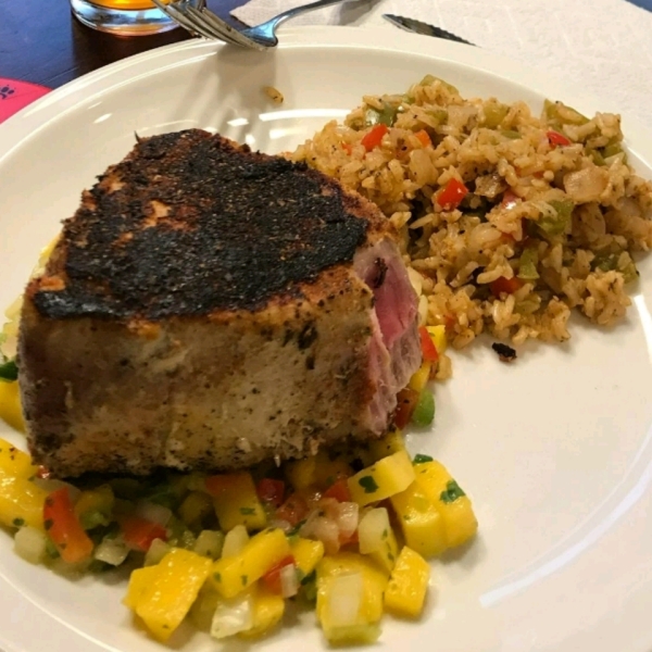 Blackened Tuna Steaks with Mango Salsa