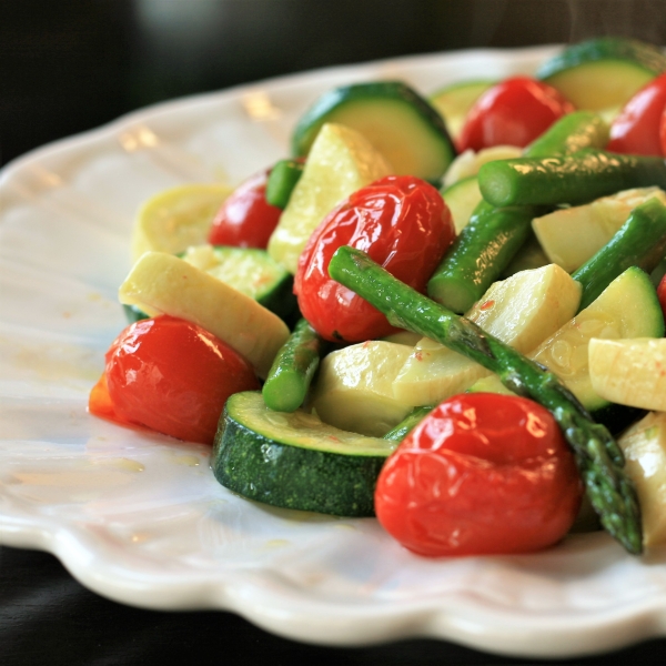 Roasted Asparagus, Zucchini, and Tomatoes