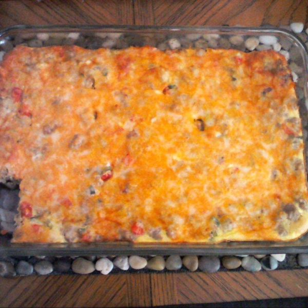 Sausage and Crescent Roll Breakfast Casserole