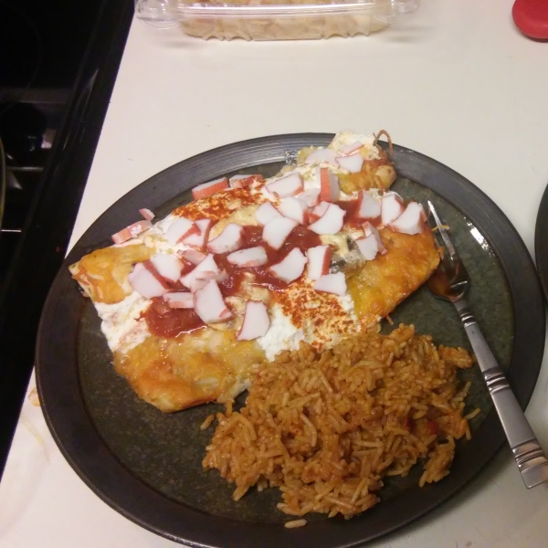 Crab and Mushroom Enchiladas