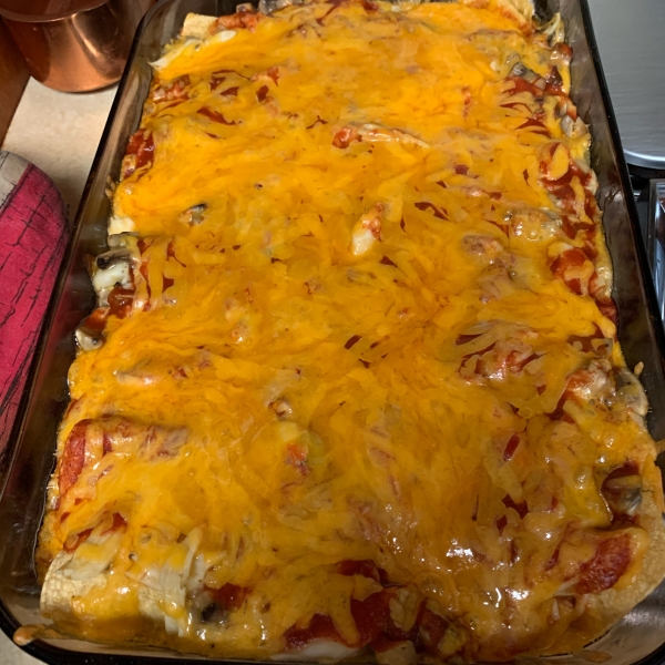 Crab and Mushroom Enchiladas