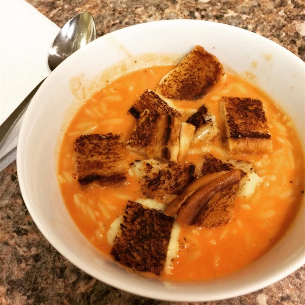 Cream of Tomato Soup with Pesto