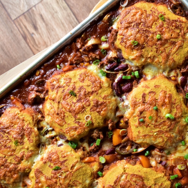 Sheet Pan Turkey Chili with Cornbread 