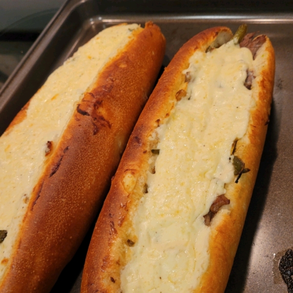 Philly Cheesesteak Sandwich with Garlic Mayo