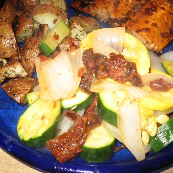 Steamed Squash Medley with Sun-Dried Tomatoes