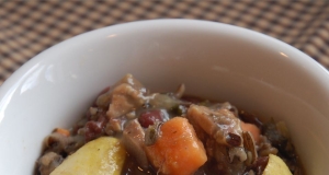 Chicken Soup with Adzuki Beans, Escarole, and Sweet Potato