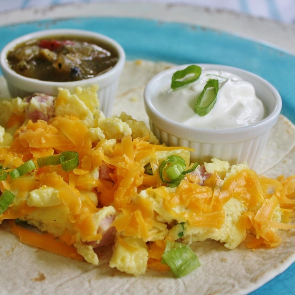 Ham and Cheese Breakfast Tortillas