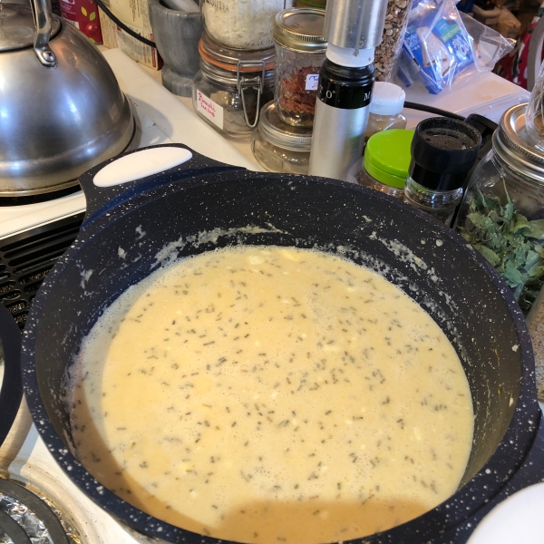 Creamy Cauliflower and Asiago Soup