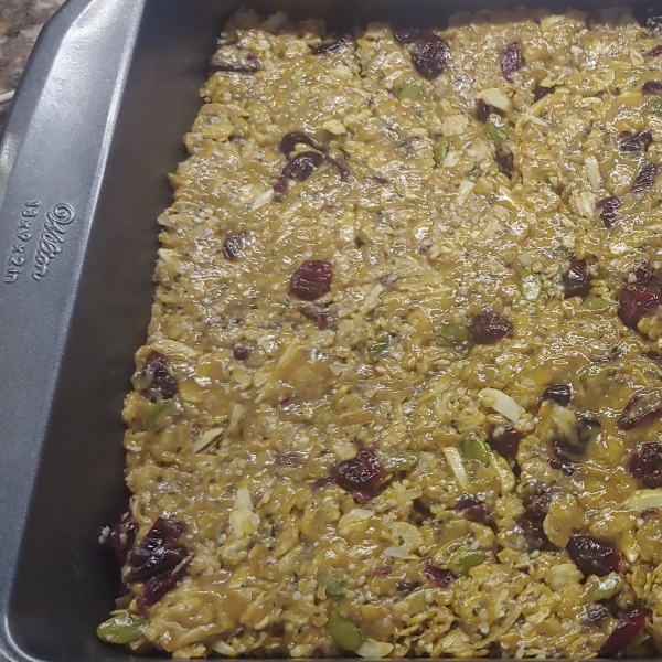 Chewy Peanut Butter Cranberry Bars