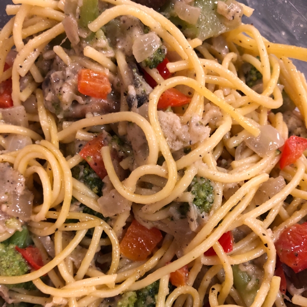 Spaghetti with Broccoli and Mushrooms