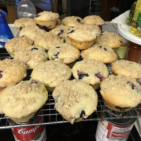 Mango Blueberry Muffins With Coconut Streusel