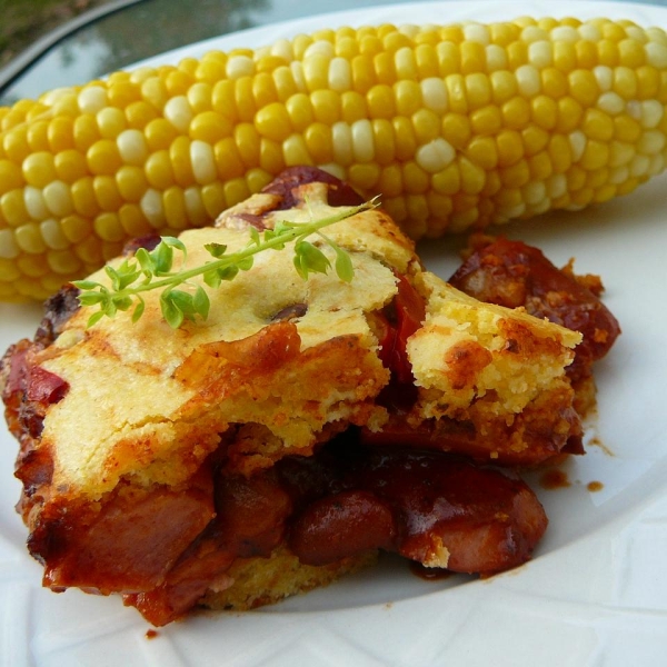 Chili Corn Dog Casserole