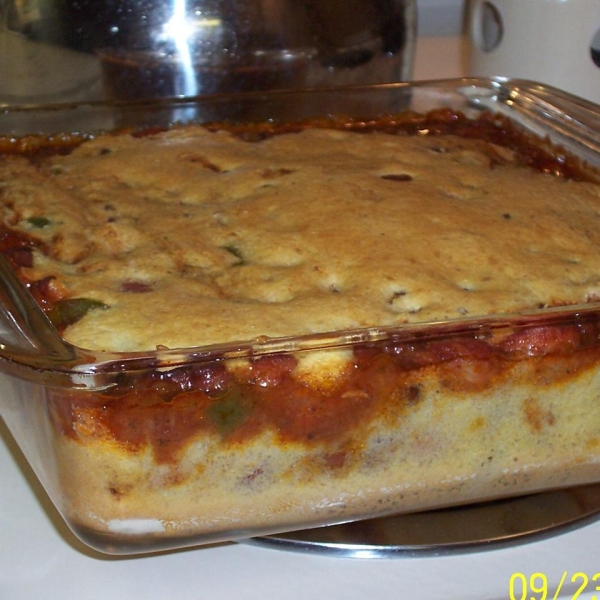 Chili Corn Dog Casserole