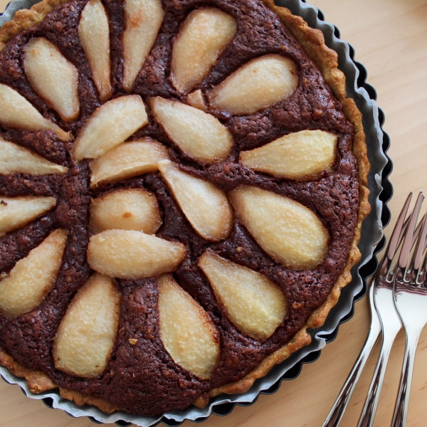 Pear and Chocolate Tart