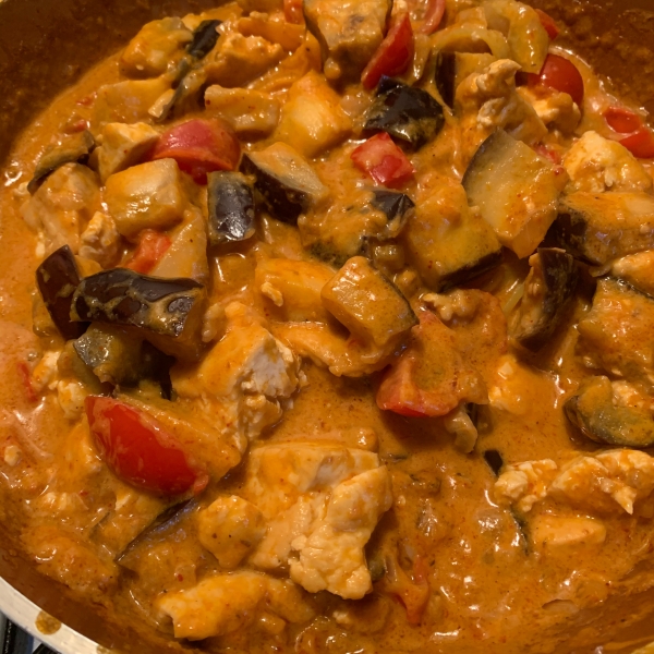 Thai Panang Curry with Baby Eggplants and Tofu