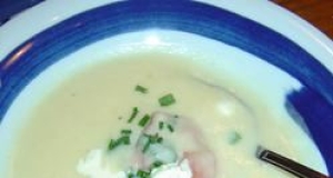 Potato Soup with Gravlax Rosettes