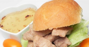 Marsala Pork Chop Sandwich with Hot and Sweet Dipping Sauce