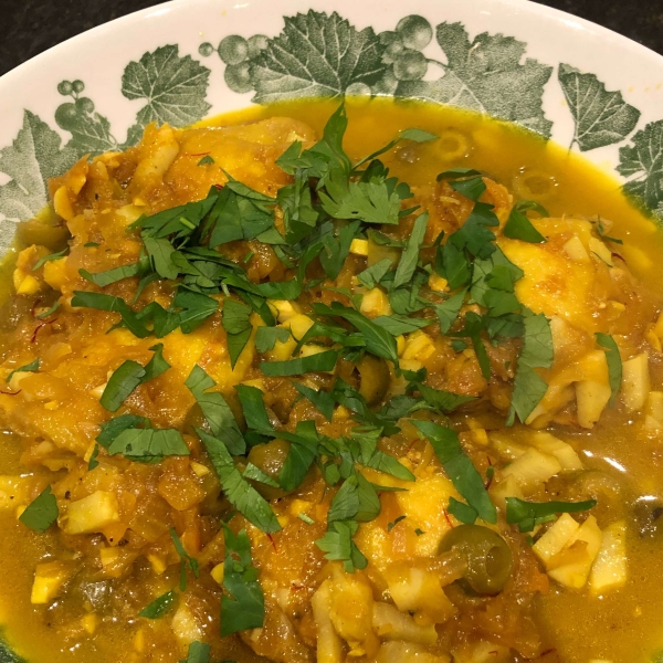 Moroccan Chicken with Saffron and Preserved Lemon