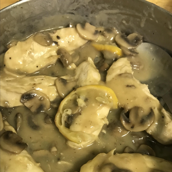 Baked Lemon Chicken with Mushroom Sauce