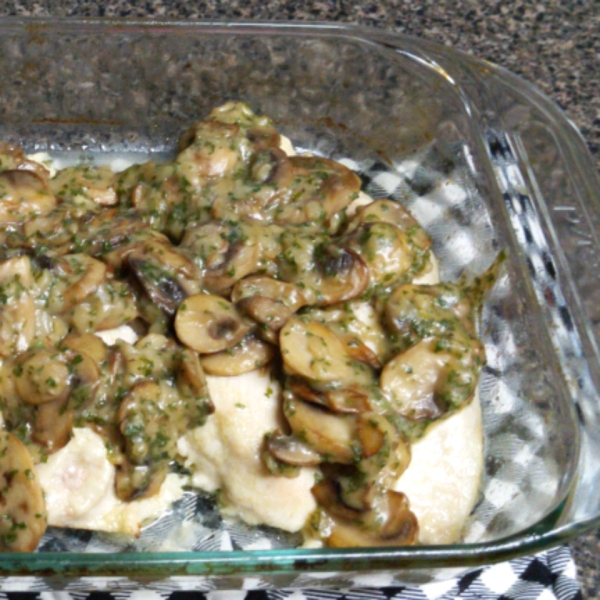Baked Lemon Chicken with Mushroom Sauce