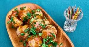 Asian-Inspired Pork and Rice Meatballs with Apricot Glaze