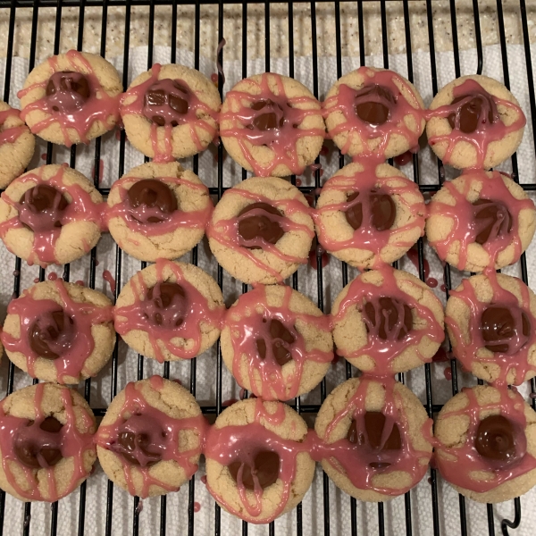 Raspberry Almond Kiss Cookies