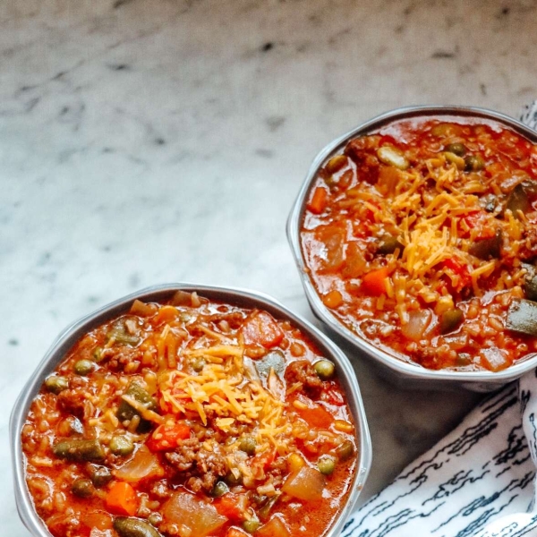 Cheesy Hamburger Stew with Rice