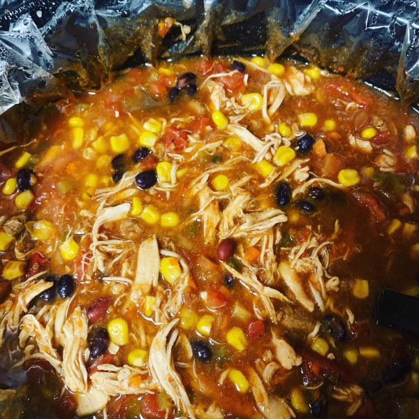 Healthier Slow Cooker Chicken Taco Soup