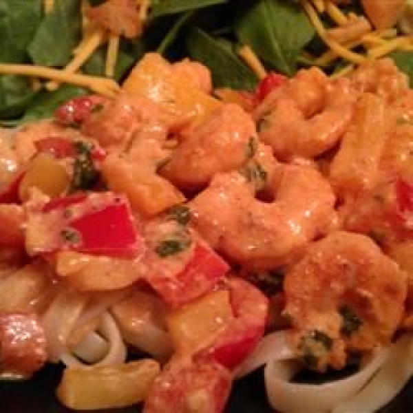 Yogurt Shrimp Fettuccine