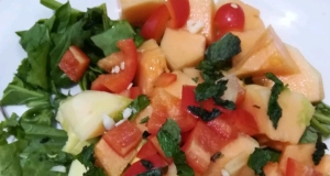 Spinach Cantaloupe Salad with Mint