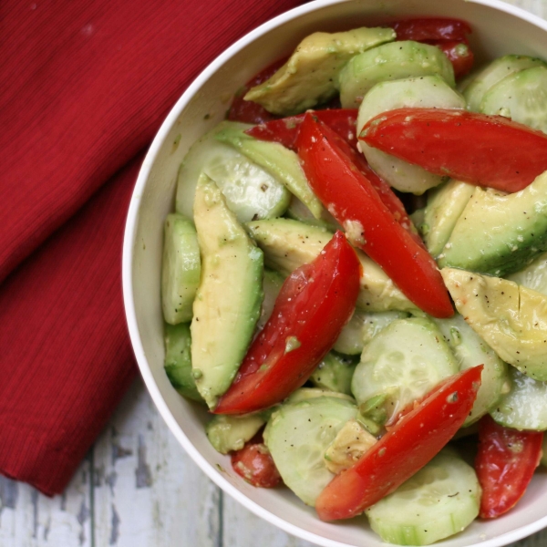 Avocado Tomato Salad with Cucumbers