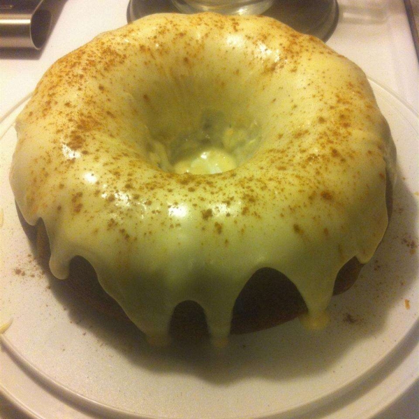 Holiday Pumpkin Cake with Rum-Cream Cheese Glaze