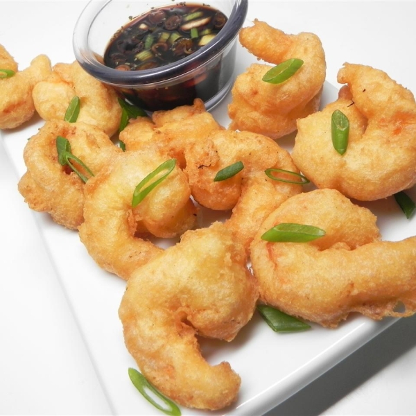 Tasty Shrimp Tempura and Sake Dipping Sauce