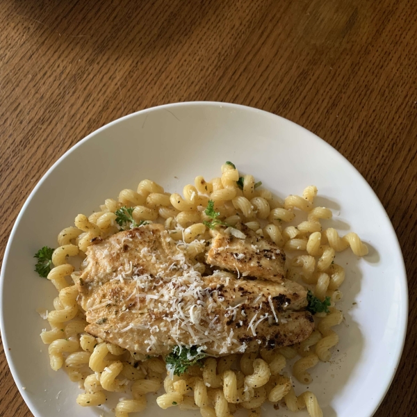 Pan Seared Lemon Tilapia with Parmesan Pasta