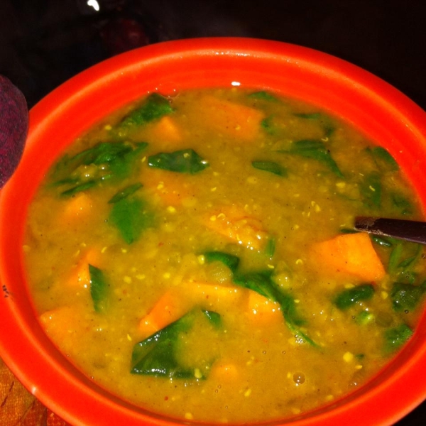 Indian Sweet Potato and Lentil Soup