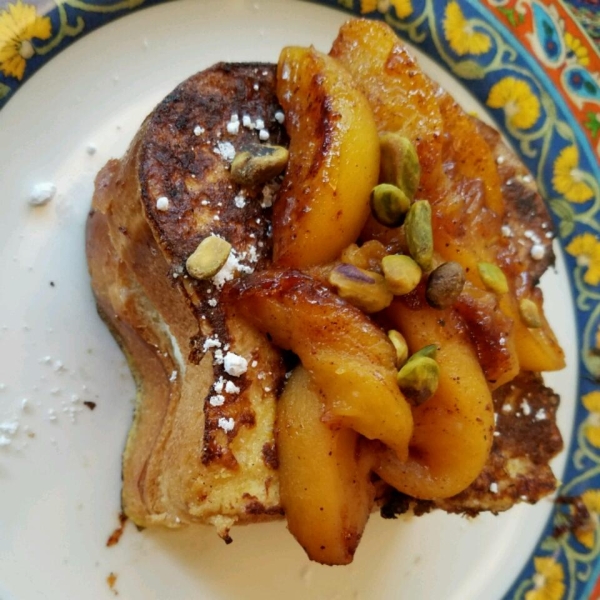 Mascarpone Stuffed French Toast with Peaches