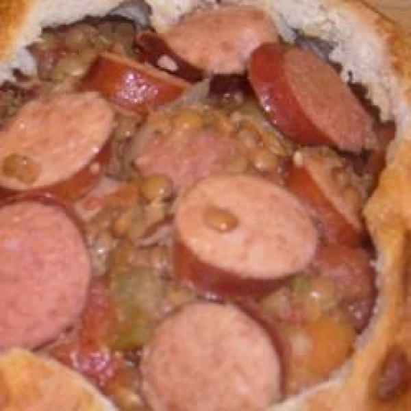 Slow Cooker Lentils and Sausage
