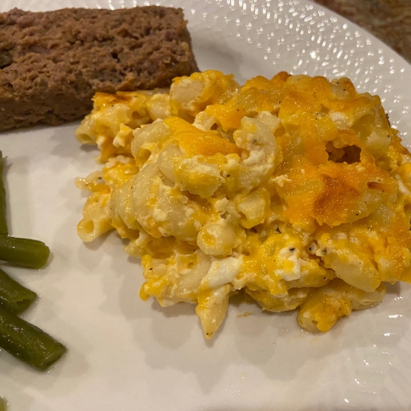 Baked Mac and Cheese with Sour Cream and Cottage Cheese