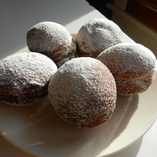 Pumpkin Sufganiot with Cranberry Jelly