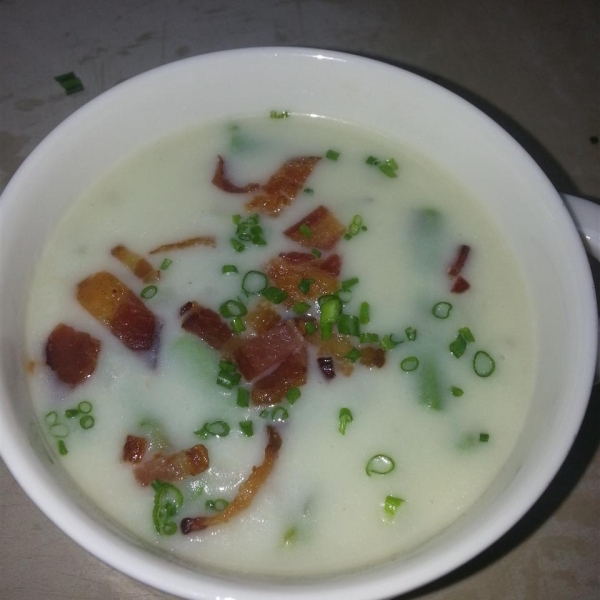 Potato Soup with Bacon and Asparagus