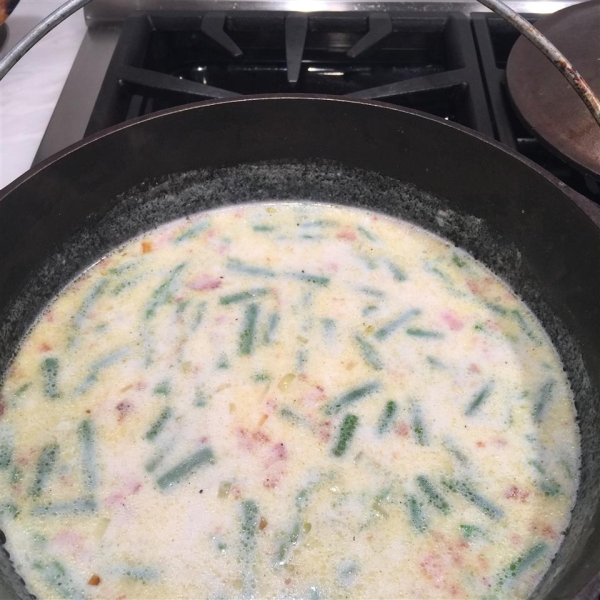 Potato Soup with Bacon and Asparagus