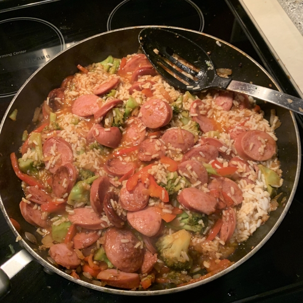 Easy Smoked Sausage Skillet