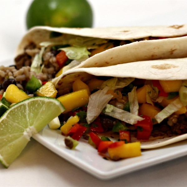 Beef Soft Tacos with Mango Salsa