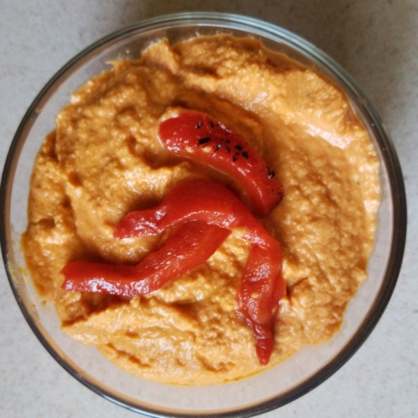 Spiced Sweet Roasted Red Pepper Hummus