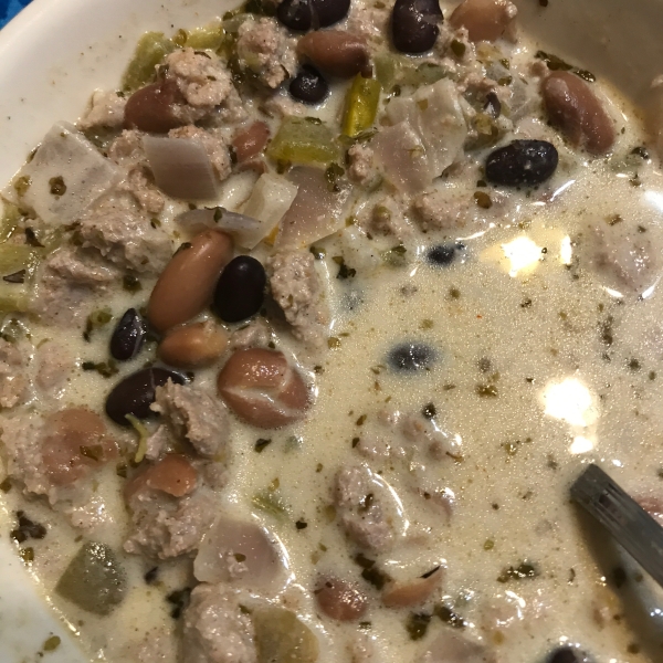 White Chili with Ground Turkey