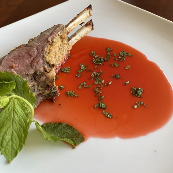 Rack of Lamb with Strawberry Mint Sauce