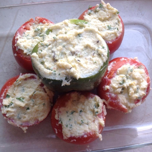 Stuffed Tomatoes with Grits and Ricotta