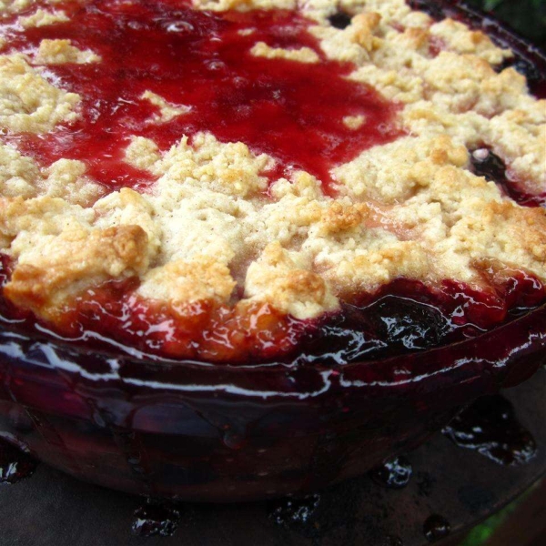 Rhubarb, Strawberry, and Blueberry Cobblerette