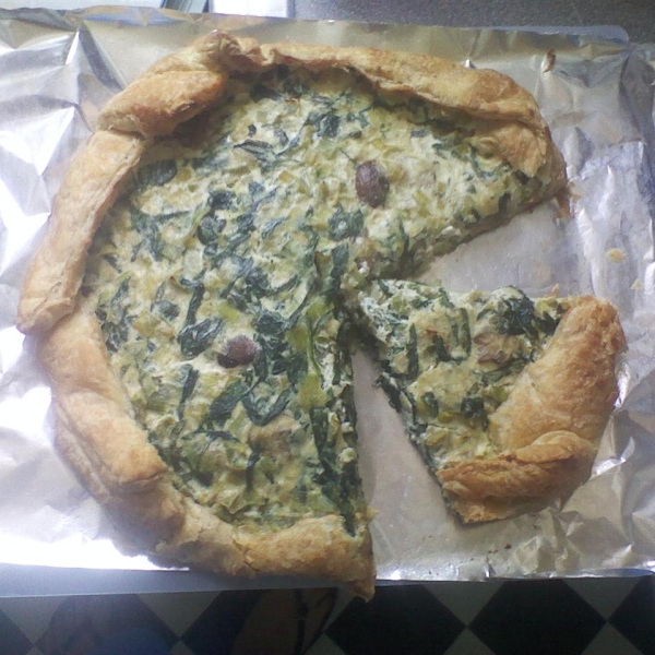 Leek, Spinach, and Mushroom Tart