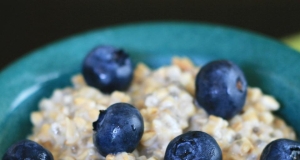 Steel Cut Oats with Blueberries and Lemon Zest